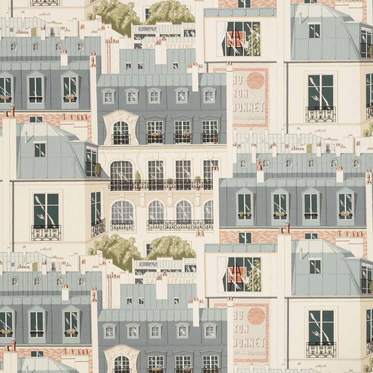 Papier peint les toits de paris